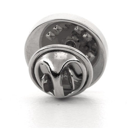 Logo Crest Engraved Round Silver lapel Pins