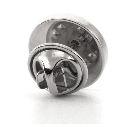 Logo Crest Engraved Round Silver lapel Pins