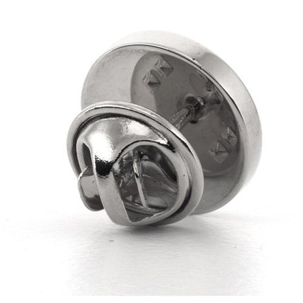 Logo Crest Engraved Round Silver lapel Pins