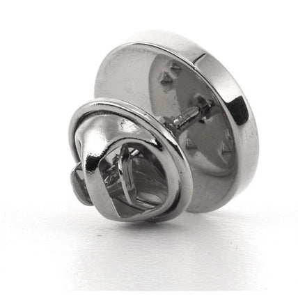 Logo Crest Engraved Round Silver lapel Pins