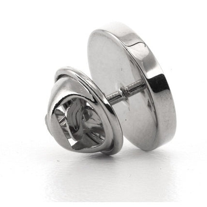 Logo Crest Engraved Round Silver lapel Pins