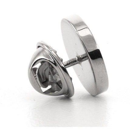 Logo Crest Engraved Round Silver lapel Pins