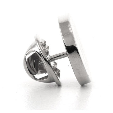 Logo Crest Engraved Round Silver lapel Pins