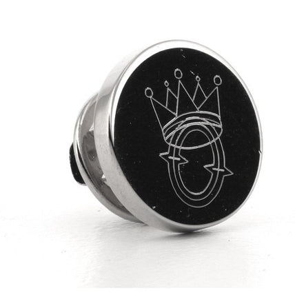 Logo Crest Engraved Round Silver lapel Pins