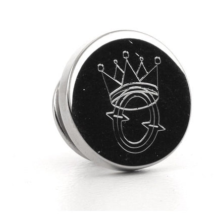 Logo Crest Engraved Round Silver lapel Pins