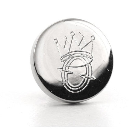 Logo Crest Engraved Round Silver lapel Pins