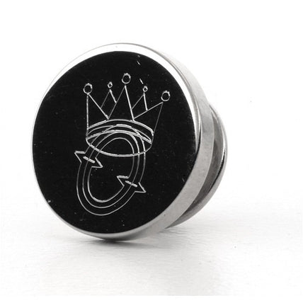 Logo Crest Engraved Round Silver lapel Pins