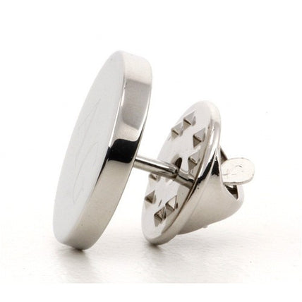 Personalised Engraved Round silver lapel Pins