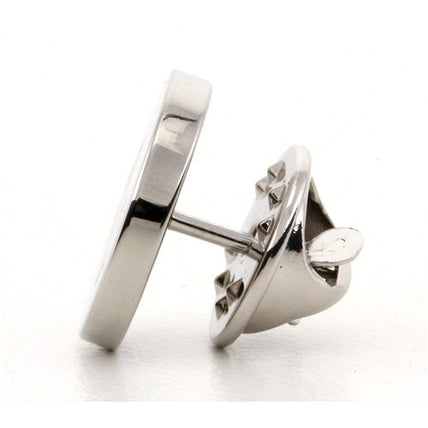 Personalised Engraved Round silver lapel Pins