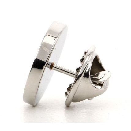 Personalised Engraved Round silver lapel Pins