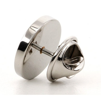 Personalised Engraved Round silver lapel Pins