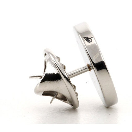 Personalised Engraved Round silver lapel Pins