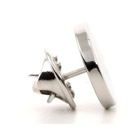 Personalised Engraved Round silver lapel Pins