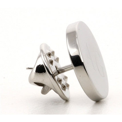 Personalised Engraved Round silver lapel Pins
