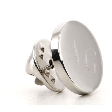 Personalised Engraved Round silver lapel Pins