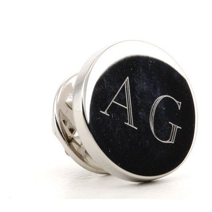 Personalised Engraved Round silver lapel Pins