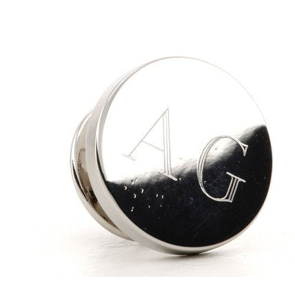 Personalised Engraved Round silver lapel Pins
