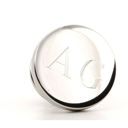 Personalised Engraved Round silver lapel Pins