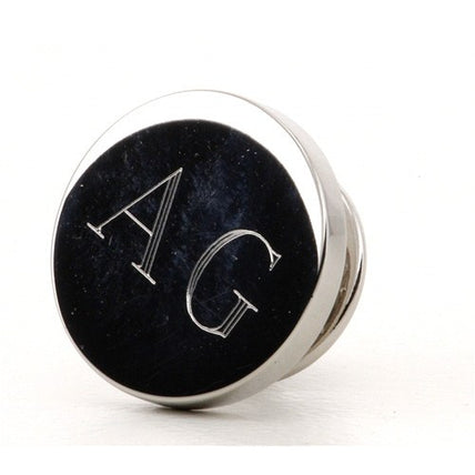 Personalised Engraved Round silver lapel Pins