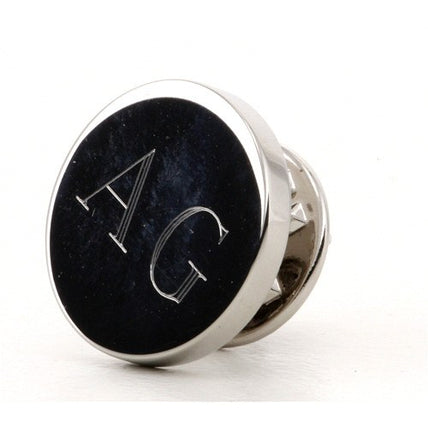 Personalised Engraved Round silver lapel Pins