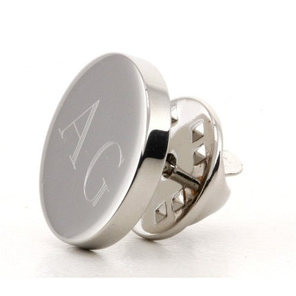 Personalised Engraved Round silver lapel Pins
