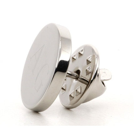 Personalised Engraved Round silver lapel Pins