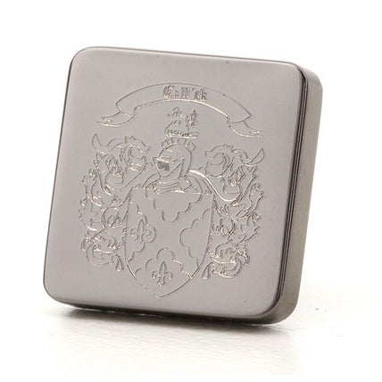 Gun Metal Family Crest Lapel Pin