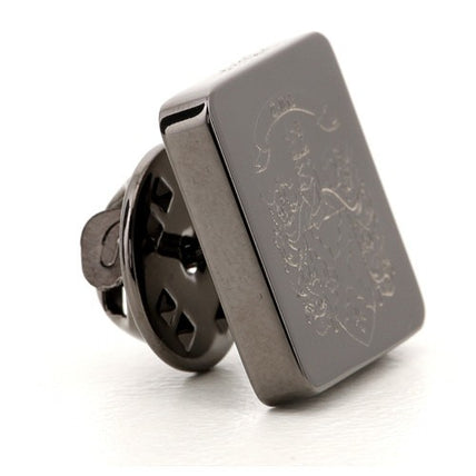 Gun Metal Family Crest Lapel Pin