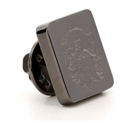 Gun Metal Family Crest Lapel Pin