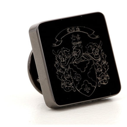 Gun Metal Family Crest Lapel Pin