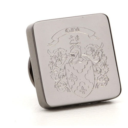 Gun Metal Family Crest Lapel Pin