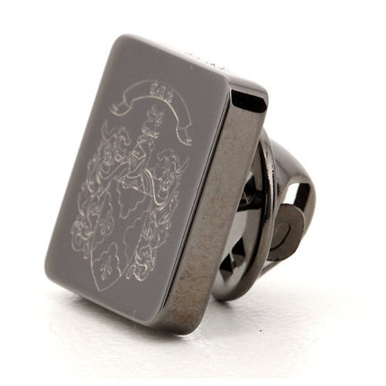 Gun Metal Family Crest Lapel Pin