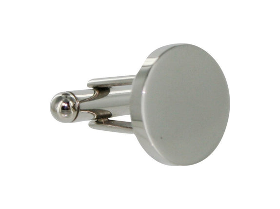 TNC Round Silver Cufflinks