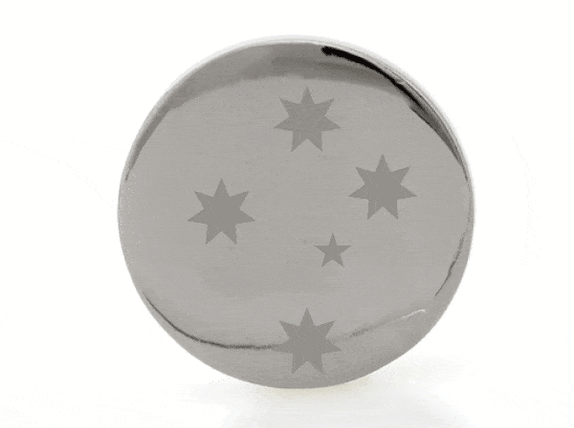 Southern Cross Engraved Round Silver lapel Pins