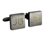 Personalised Engraved Antique Gold Square Cufflinks