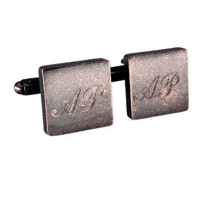 Personalised Engraved Antique Rosegold Square Cufflinks
