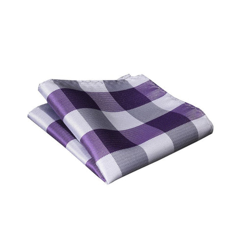 Purple Checkered Pocket Square