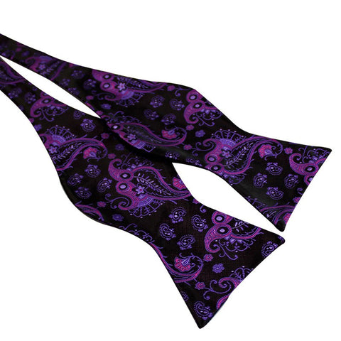 Tie Your Own Bow Tie - Purple Paisley