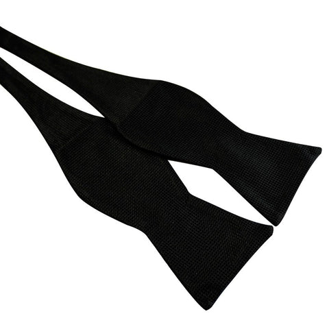 Tie Your Own Bow Tie - Black Small Grid Patterned