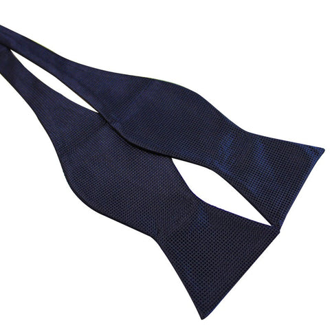 Tie Your Own Bow Tie - Midnight Navy Grid Patterned