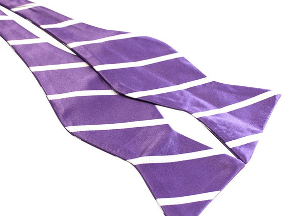Tie Your Own Bow Tie - Violet and White Striped
