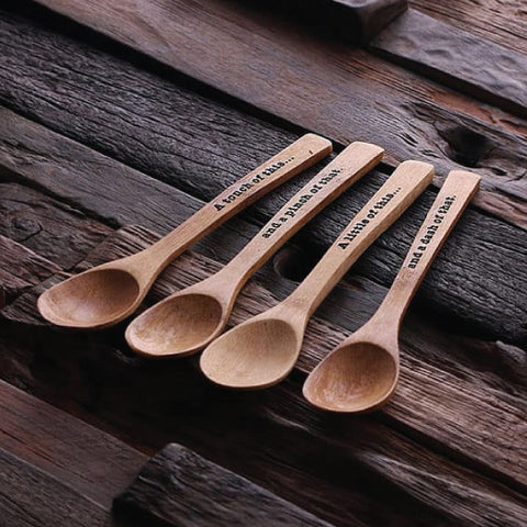 Personalized 4 Pc Bamboo Mood Teaspoons