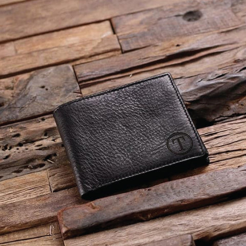 Coin Wallet Personalized Monogrammed Engraved Leather Bifold Men's Wallet Zipper Without Box