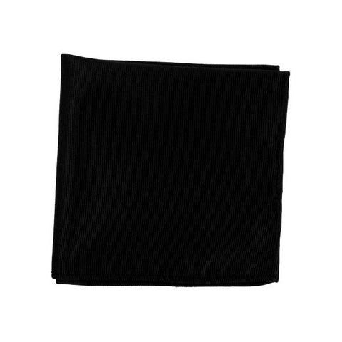 Black Ribbed Pocket Square