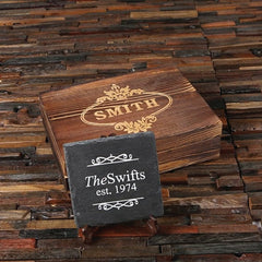 Commemorative Slate Sign Plaque With Wood Gift Box