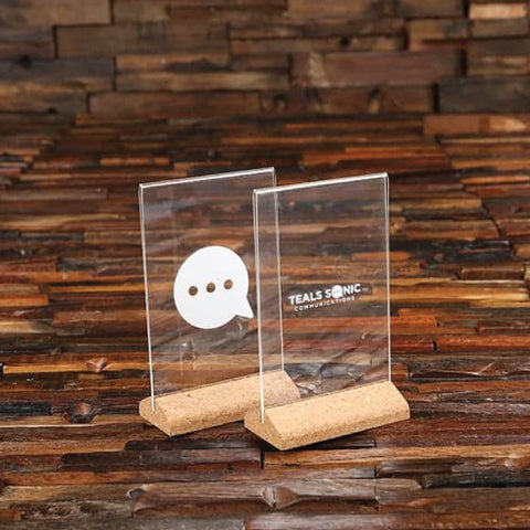 Corporate Branded Cork & Acrylic Flier And Card Display Frame