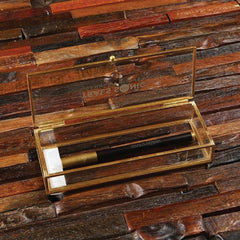 Corporate Branded Gold Edged Glass Display Box Business Gift