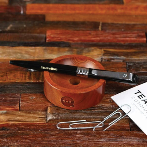 Customized African Sourwood Round Pen Stand Company Gift