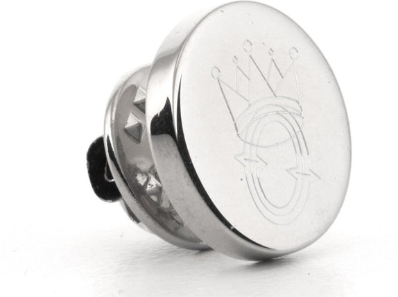 Personalised Engraved Round silver lapel Pins