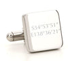 Personalised Silver Engraved Square Cufflinks